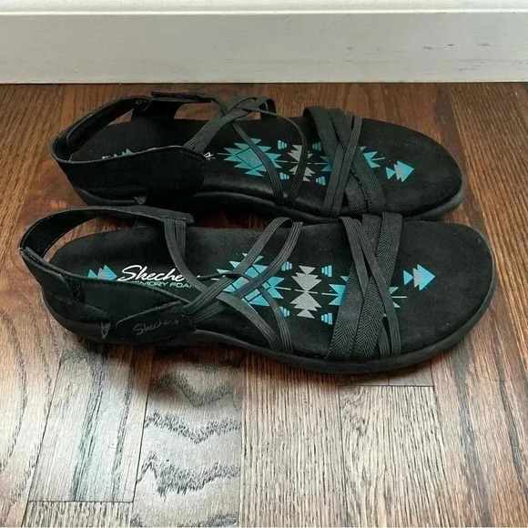 Skechers Reggae Slim Memory Foam Sandals Straps Women’s Size 11 active sports - Picture 7 of 11